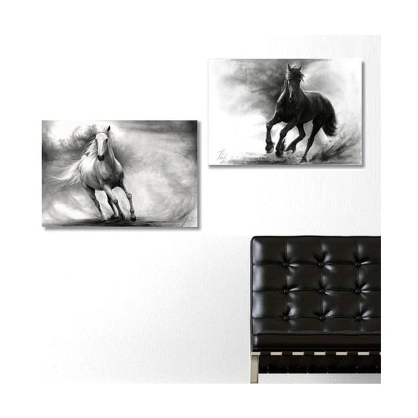 2dílný obraz Horses, 40x60 cm