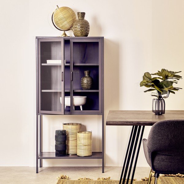 Hall terasest vitriinkapp 75x150x35 cm Acier - Premier Housewares-image-1