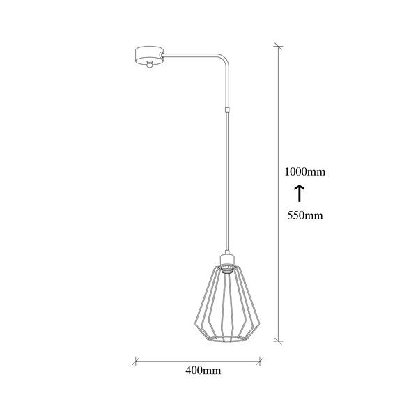 Must rippvalgusti metallvarjuga – Opviq lights-image-3