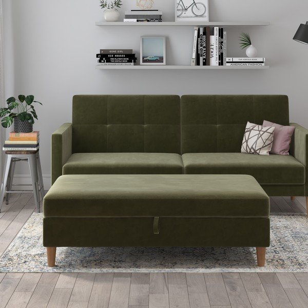 Roheline samet jalatugi Lilly - Støraa-image-1