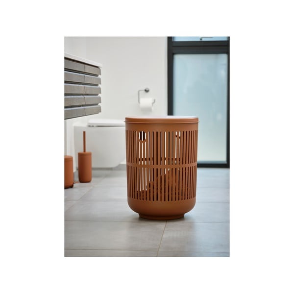 Oranž plastmassist pedaaliga prügikast 4 l Ume - Zone-image-3