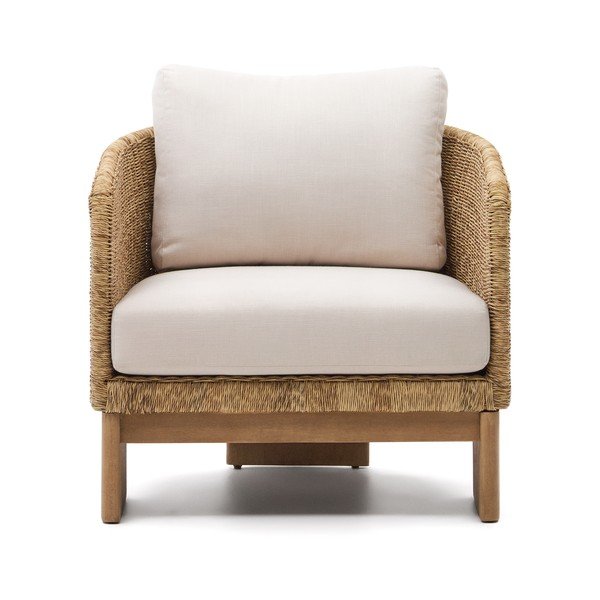 Beež puidust-kunstlikust rotangist aiatool Xoriguer - Kave Home-image-2