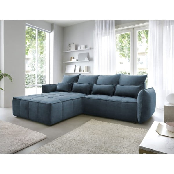 Sinine sametist lahtikäiv/sahtliga nurgadiivan (vasak nurk/lamamisosaga) Campo – ELTAP-image-1