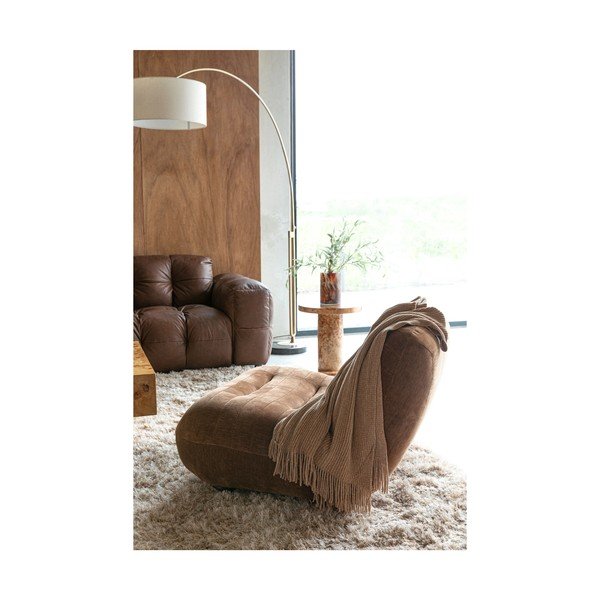 Pruun sametist tugitool Wyatt - Dutchbone-image-1