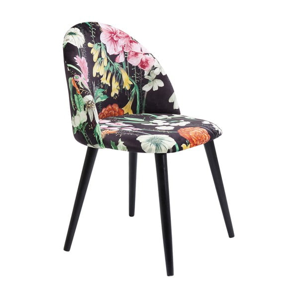 2 musta lillelise tooli komplekt Flores - Kare Design