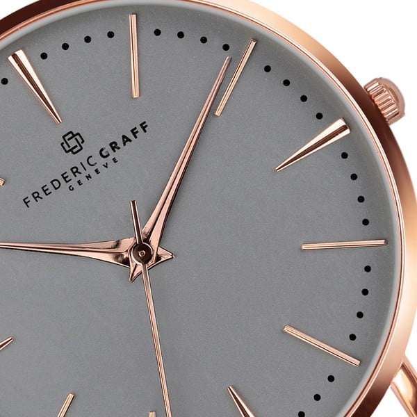 Unisex hodinky s páskem z nerezové oceli v růžovozlaté barvě Frederic Graff Rose Mesh-image-1