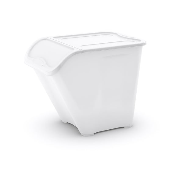 Valge plastikust kaanega hoiukarp 55x39x46 cm All In Box - KIS