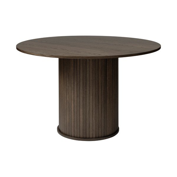 Ümmargune söögilaud tammepuust dekooriga ø 120 cm Nola - Unique Furniture