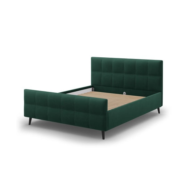 Roheline pehme kaheinimese voodi koos võrega 160x200 cm Gigi - Micadoni Home