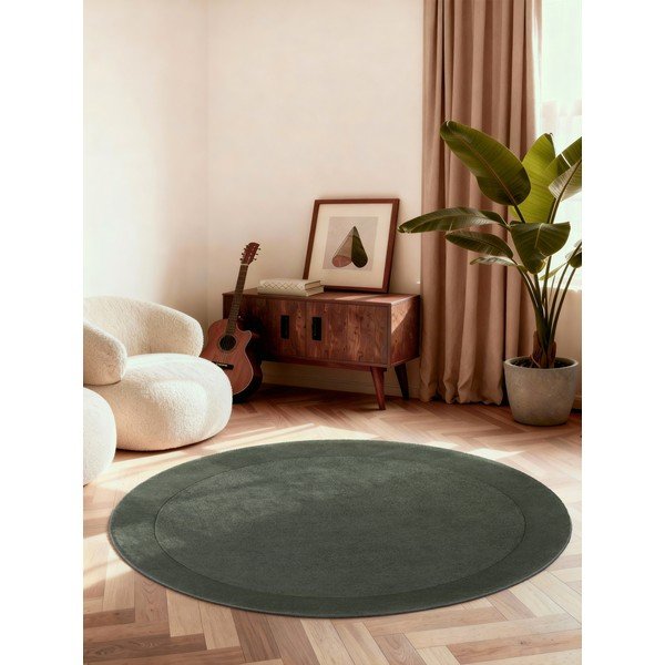 Tumeroheline käsitsi kootud ümmargune villasegu vaip ø 150 cm Kivi - Villeroy&Boch-image-1