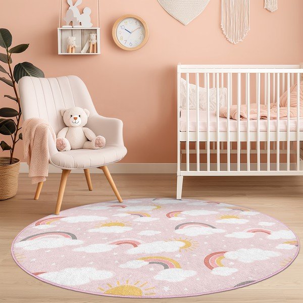 Roosa pestav laste mänguvaip ø150 cm Rainbow World - Mila Home-image-3