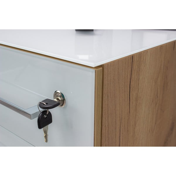 Valge naturaalne tammepuust kapi 40x55 cm Monteria - Germania-image-1