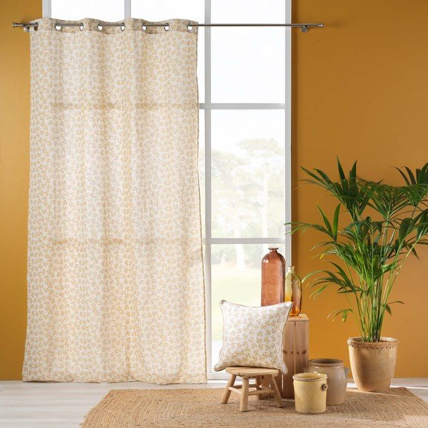 Kollane-valge kardin 140x240 cm Maddy - douceur d'intérieur-image-2