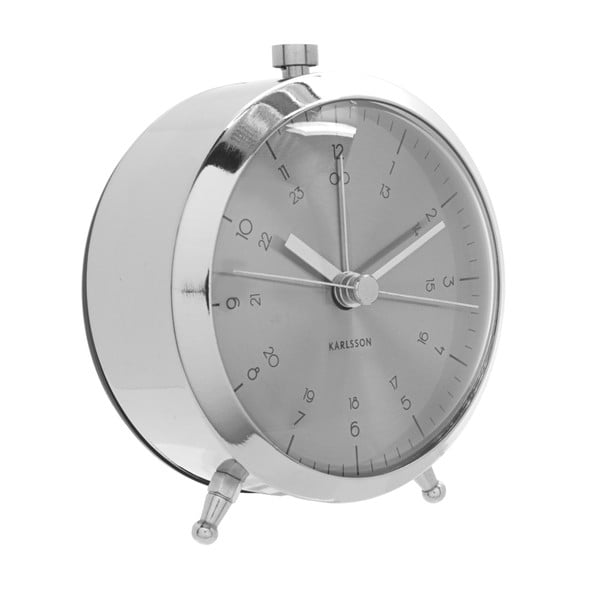 Budík ve stříbrné barvě Karlsson Button Steel-image-1