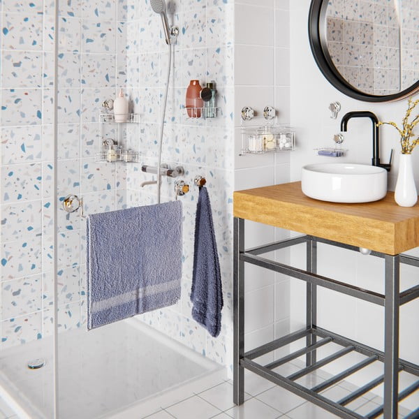 Isekinnituvad metallist hõbedased konksud 4 tk komplektis Bestlock Bath - Compactor-image-1