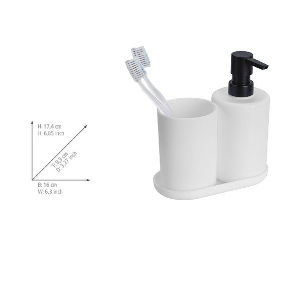 Valge plastikust vannitoatarvikute komplekt Fano - Allstar-image-3