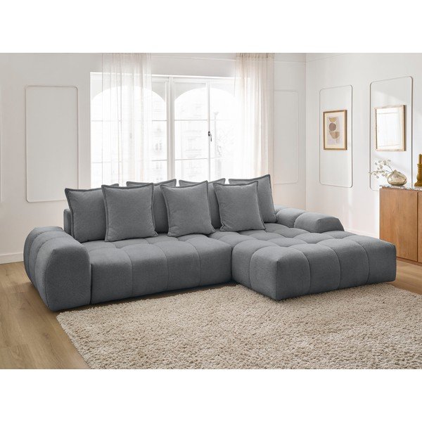 Tumehall šenilldiivanvoodi/panipaigaga nurgadiivan (parem nurk/diivanvoodiga) Everest - Bobochic Paris-image-1