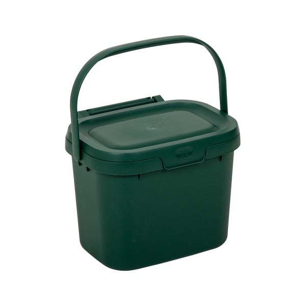 Roheline taaskasutatud plastikust kompostitavate jäätmete konteiner 24,5 x 18,5 x 19 cm - Addis