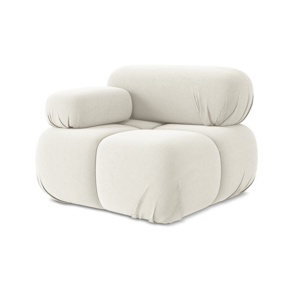 Valge sametne diivanimoodul (vasakpoolne nurk) Lokua - Makamii-image-1