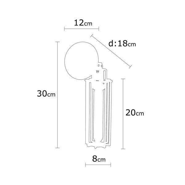 Must seinavalgusti ø 8 cm Likya - Opviq lights-image-4