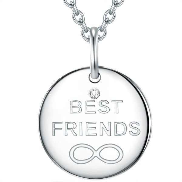 Stříbrný náhrdelník s pravým diamantem Tess Diamonds Best Friends, délka 40 cm