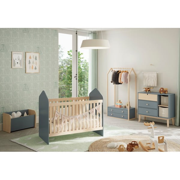 Hallikasroheline laste kummut 90x81x40 cm Estefania – Marckeric-image-1