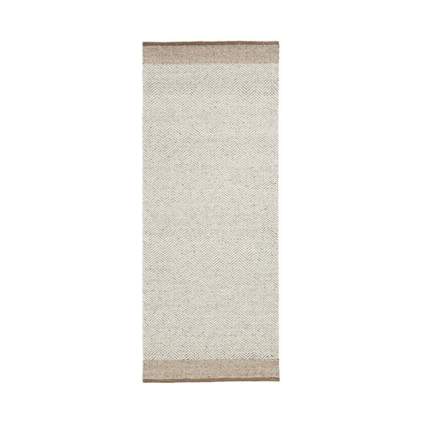 Beež kahepoolne/käsitsi kootud villane vaip 80x200 cm Nifelia - Kave Home