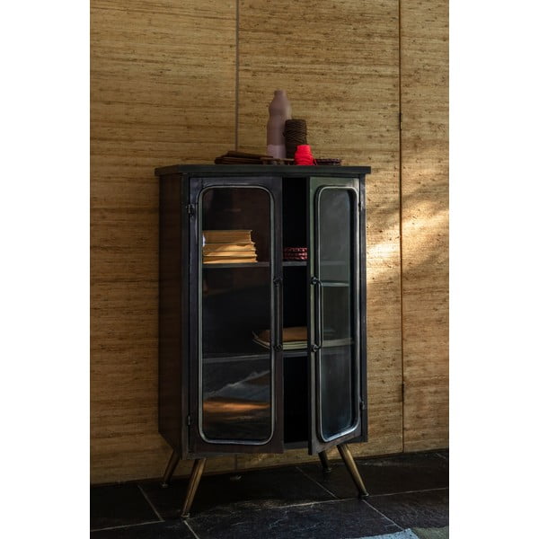 Must metallist vitriinkapp 60x100x35 cm Denza - Dutchbone-image-1