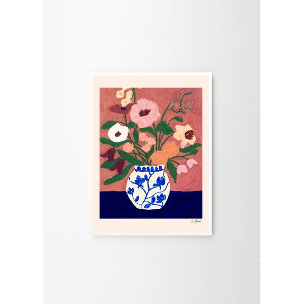 Plakat 30×40 cm Flowers on Blue Table – The Poster Club-image-3