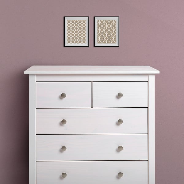 Valge männipuidust kõrge kummut 79x80 cm Berna – Marceric-image-4