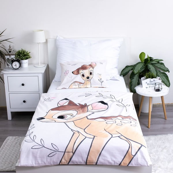 Puuvillane laste voodipesu 100x135 cm Bambi "Beige" - Jerry Fabrics-image-1