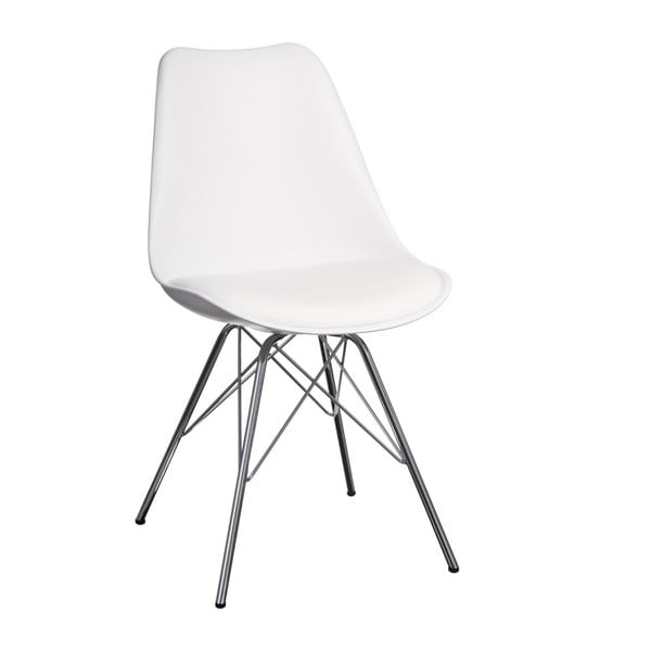 Bílá židle se stříbrným podnožím Ixia Room