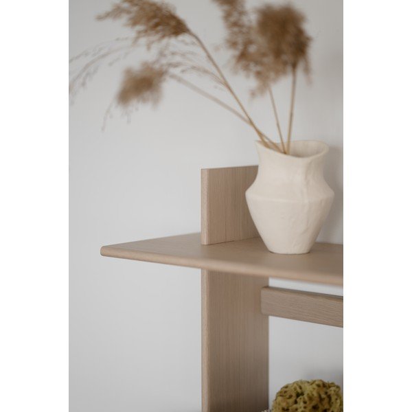 Kahekordne riiul tammepuust heledas naturaalses värvitoonis 75 cm Westlock - Rowico-image-2