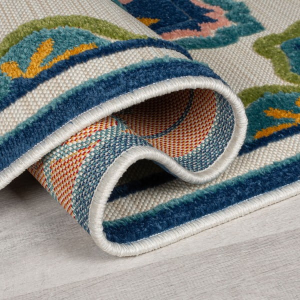 Sinine õuevaip 80x230 cm Beach Floral - Flair Rugs-image-2