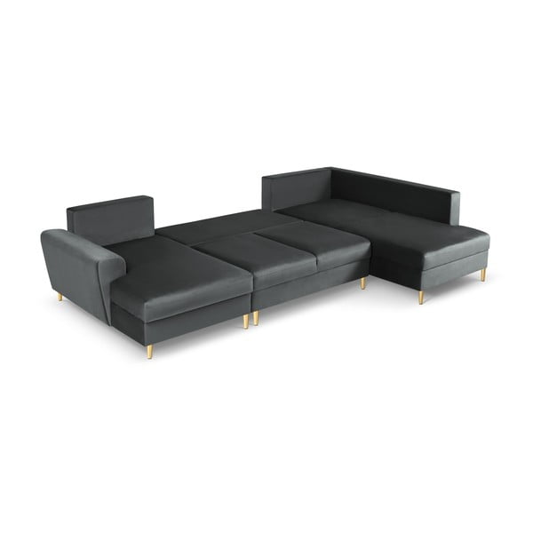 Tumehall sametist panipaigaga nurgadiivanvoodi (parem nurk/"U"-kujuline) Kyoto - Cosmopolitan Design-image-2