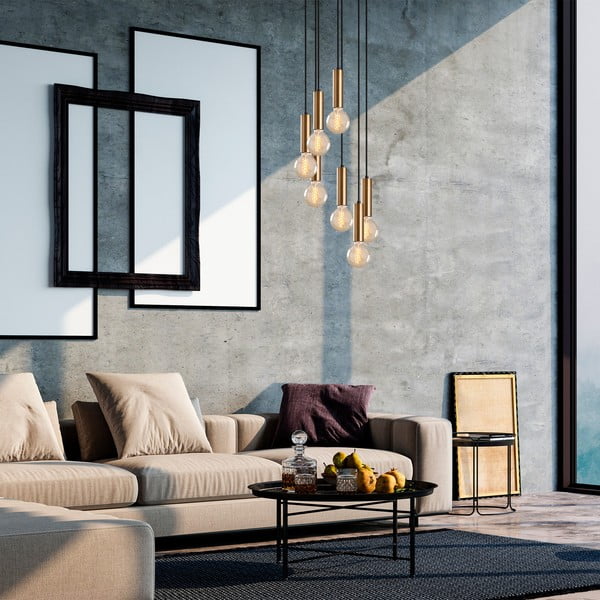 Must-kuldne rippvalgusti ø 40 cm Tempo - Opviq lights-image-1