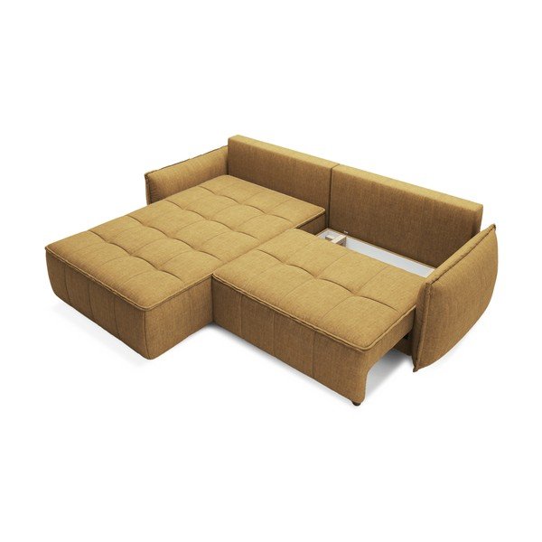 Kollane sametist lahtikäiv/sahtliga nurgadiivan (vasak nurk/lamamisosaga) Campo – ELTAP-image-2