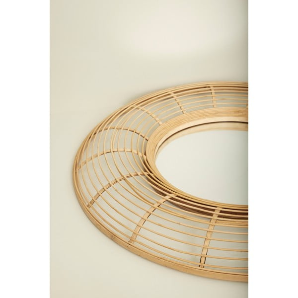 Bambusest raamiga seinapeegel ø 80 cm Charm - Hübsch-image-2