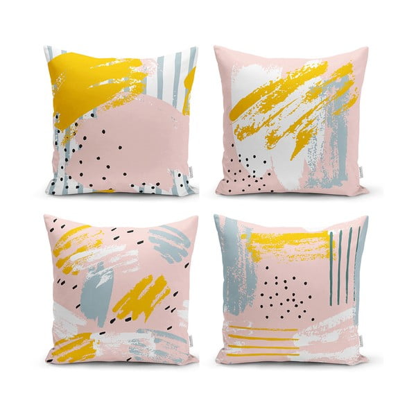 4 dekoratiivse padjakoti komplekt, pastelne disain, 45 x 45 cm - Minimalist Cushion Covers