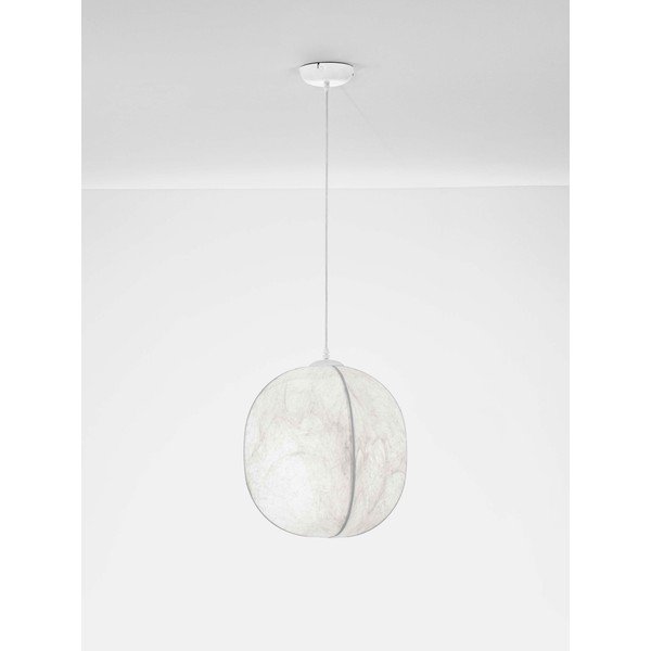 Valge metallist ripplamp tekstiilist varjuga, ø 42 cm Pierida - Nova Luce-image-3