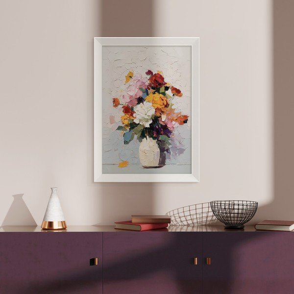 Trükitud pilt raamiga 56x75 cm White Vase - Styler-image-1