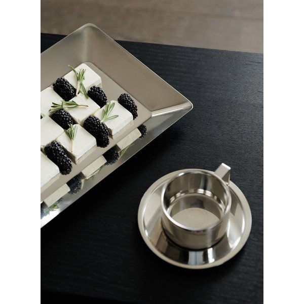 2 hõbedast roostevabast terasest cappuccino tassi komplekt (200 ml) Oryn - S|P Collection-image-2