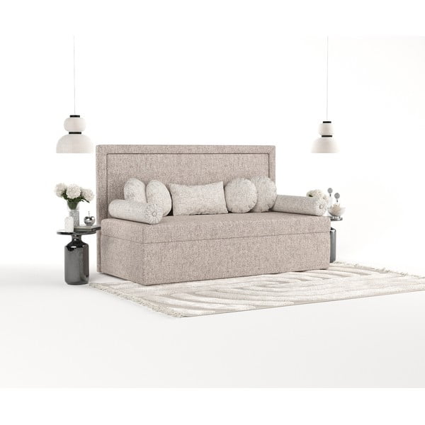 Polsterdatud üheinimesevoodi, helepruun 80x200 cm Scala - Maison de Rêve-image-2