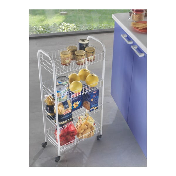 Valge metallist mobiilne riiul 41x84 cm Pisa - Metaltex-image-1