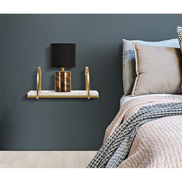 Valge-kuldne marmorist riiul 40 cm Marble - Mauro Ferretti-image-1