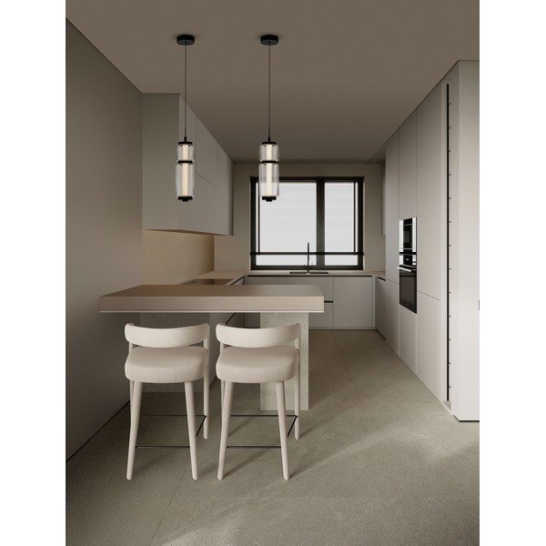 Mattmust klaasist LED-rippvalgusti ø 12 cm Liesa - Nova Luce-image-2