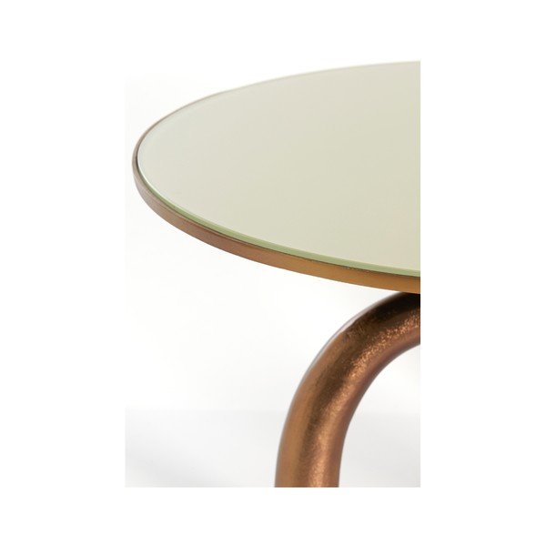 Pronksivärvi-beež ümmargune klaasist diivanilaud ø 76 cm Mello - Light & Living-image-2