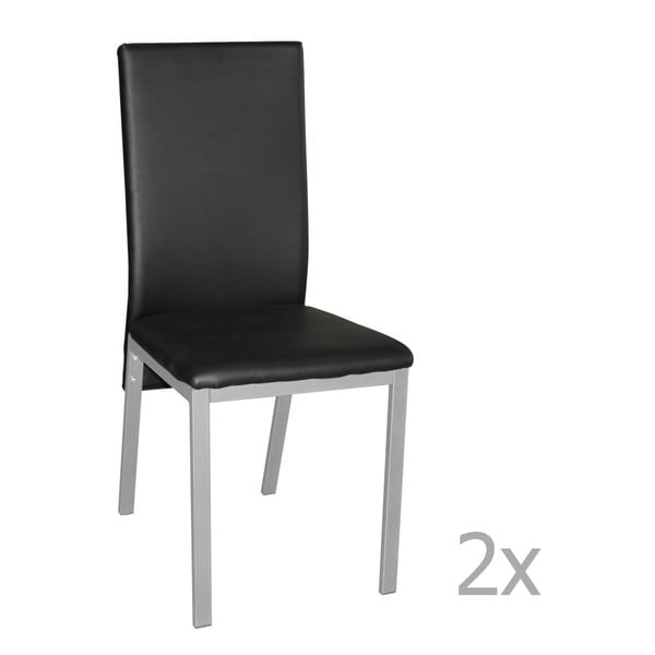 Sada 2 černých jídelních židlí 13Casa Edera