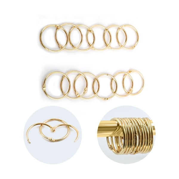 Matt-kuldsed dušikardina rõngad 12tk komplektis Ringo Small - Spirella-image-4
