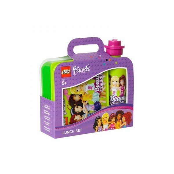 Láhev na pití a box na svačinu Friends, světle zelené